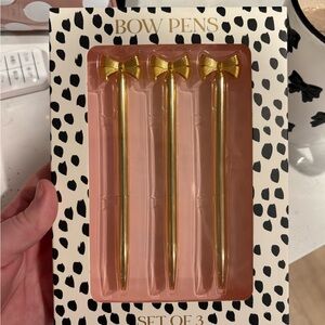 Gold Bow Pens Set of 3